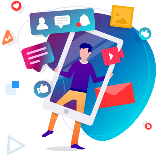 illustration smartphone et icone d'application